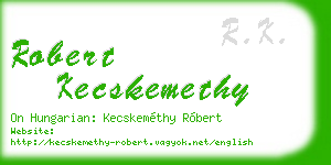 robert kecskemethy business card