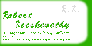robert kecskemethy business card